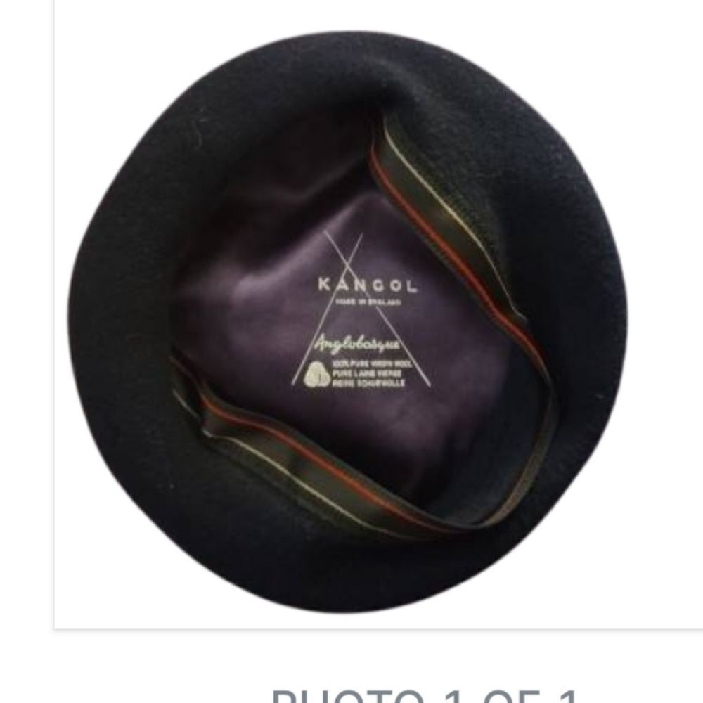 Kangol black angobasque beret, 100% wool, - Picture 3 of 4